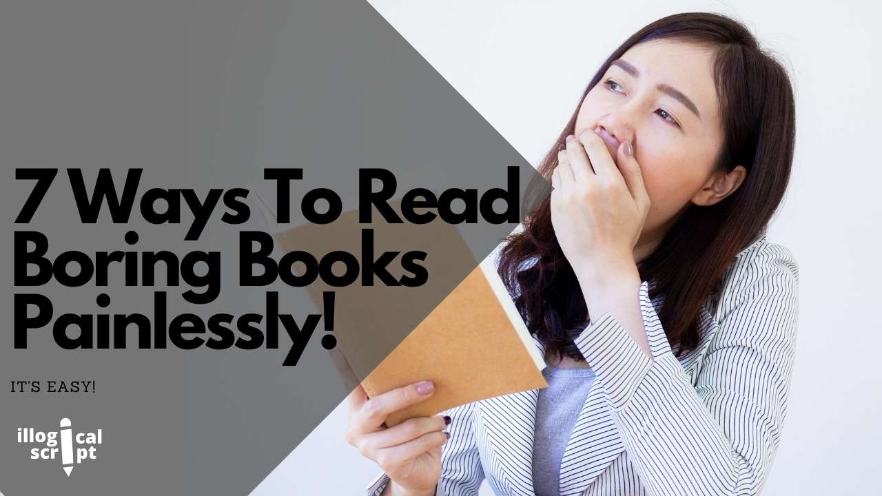 a lady yawning; how to read a boring book?