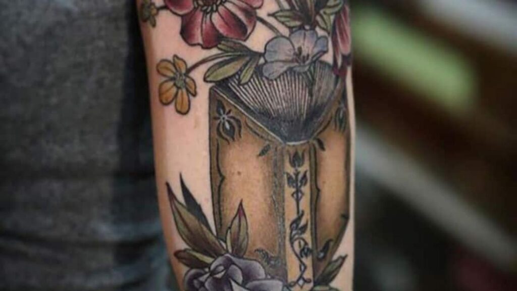 floral design book tattoo