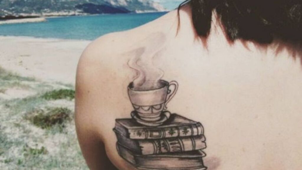hot tea/coffee and books tattoo