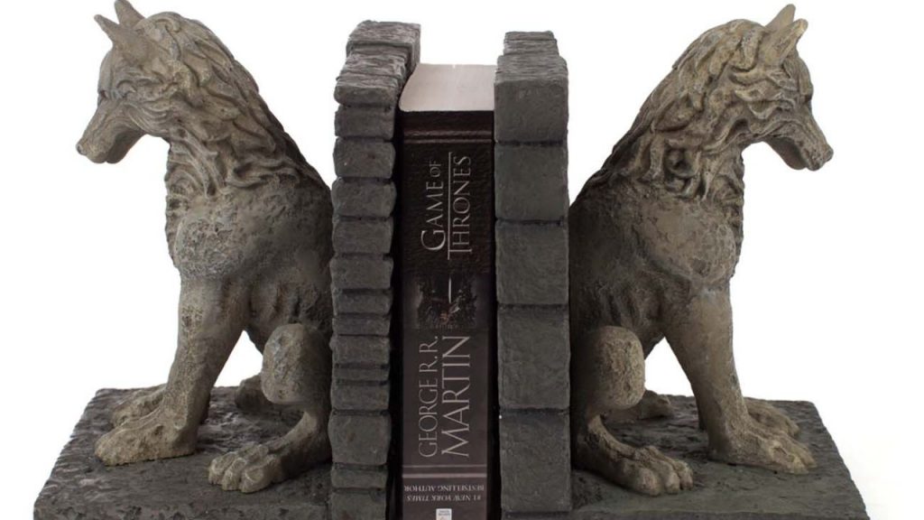 game of thrones wolf bookend