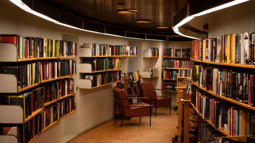 a spacious library