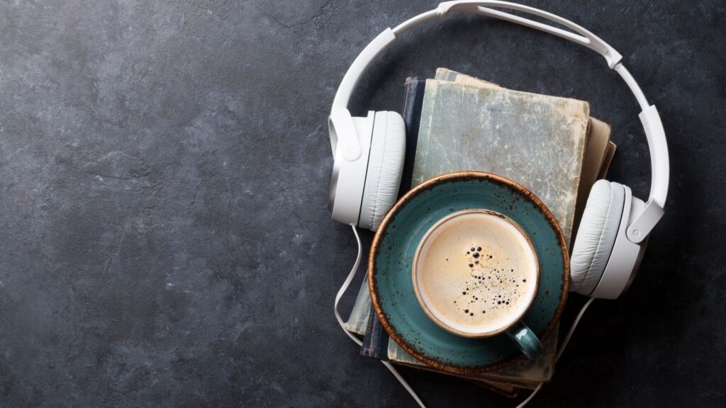 Book with headphones.  | Gift Ideas For Library Lovers