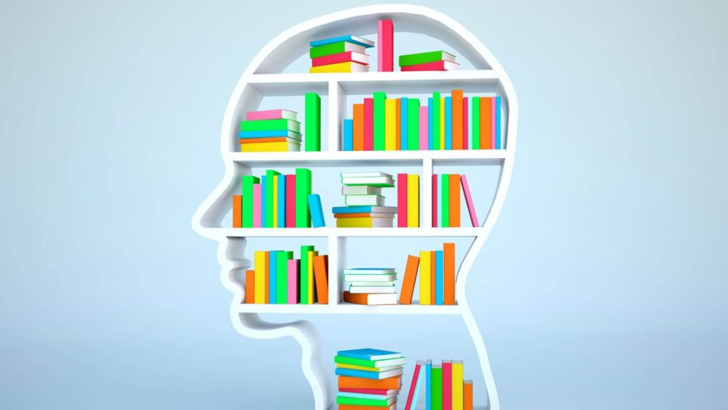 Shelf look like a brain with books stack in it. | Can Reading Prevent Dementia?